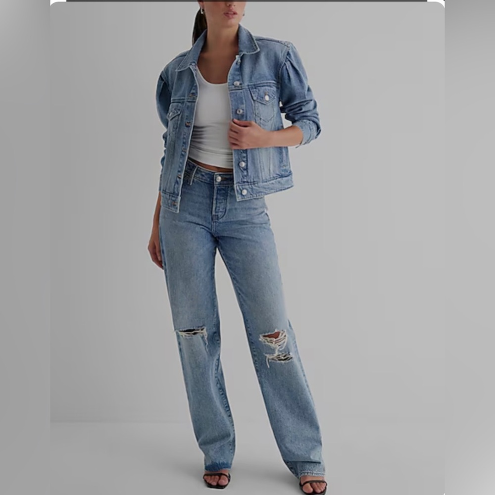 Puff Sleeve Denim Jacket